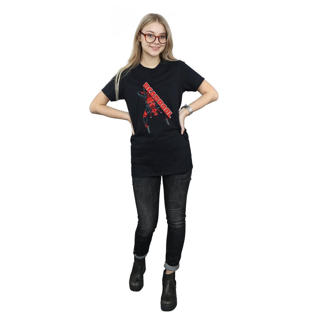 Marvel Womens/Ladies Deadpool Hang Split Cotton Boyfriend T-Shirt
