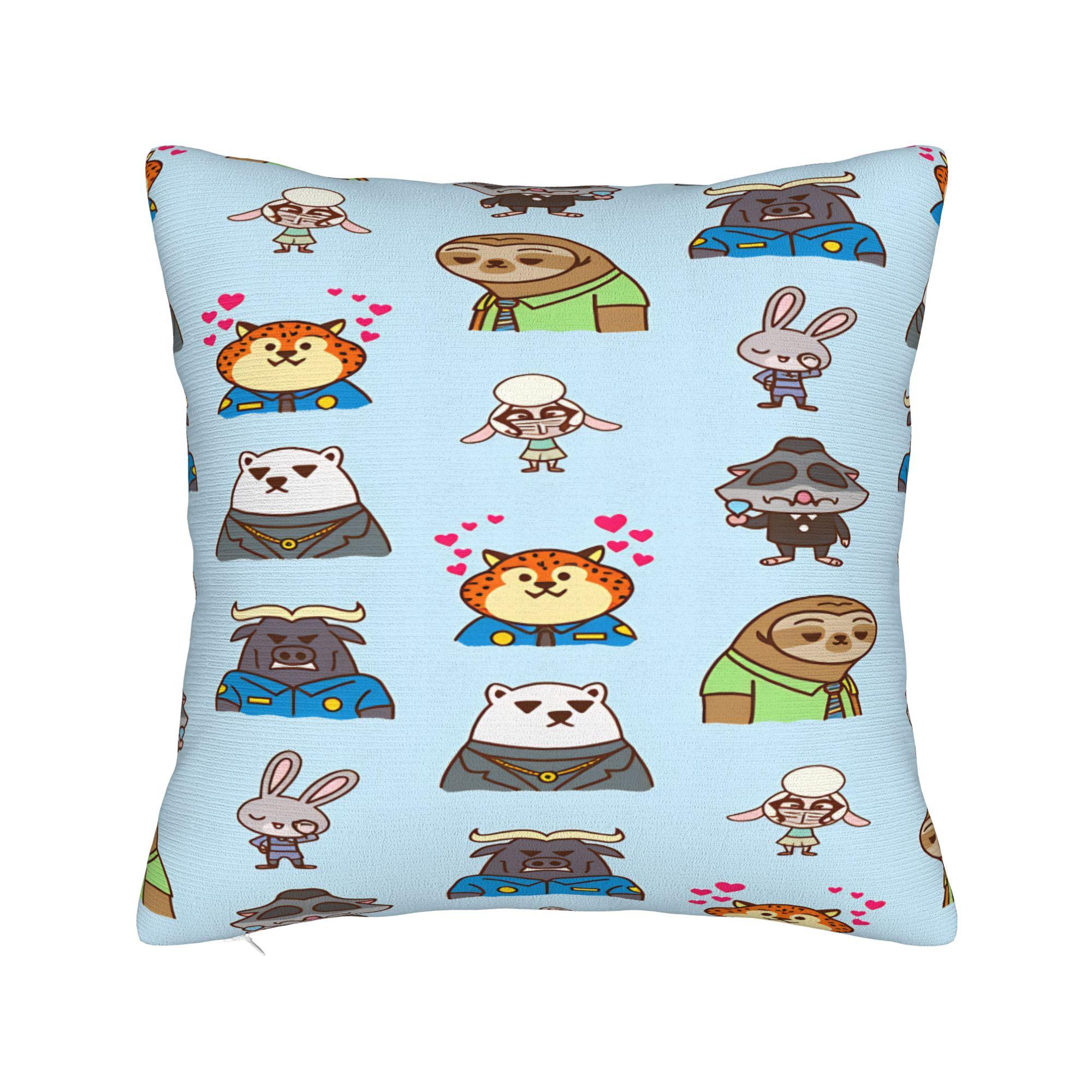 Наволочка с изображением персонажей мультфильма «Зверополис», квадратная наволочка для дивана, декор для дома, современные наволочки. 30cmx30cm