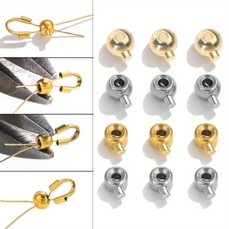 20Pieces Convenient Bead Positioning Clasps Stopper Spacer Bead Crimp End Beads Jewelry Accessories for Handmade Crafts.