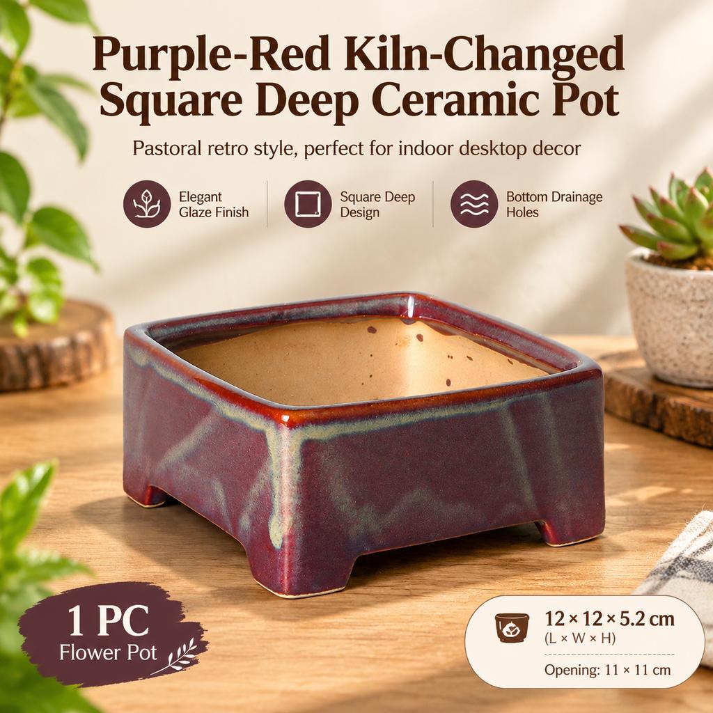 Retro Kiln-Changed Ceramic Mini Flower Pot