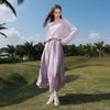 Sancai High-Waisted A-Line Maxi Skirt