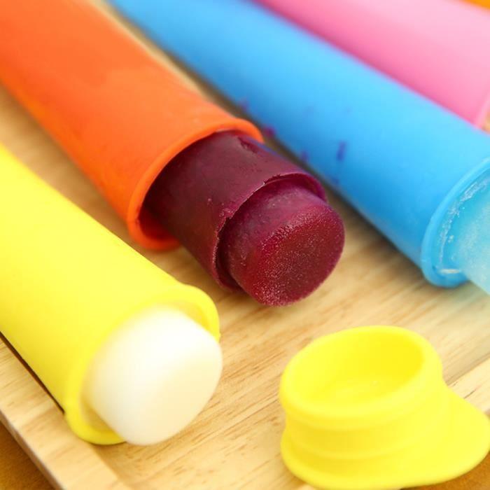 6pcs MULTICOLOER Moule Glace Crème Glaçon Sorbet Yogurt DIY en Kit en Silicone