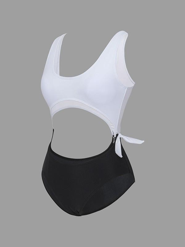 

Европейский и американский цветной раздельный сексуальный купальник бикини для женщин Extra Large чёрный/белый