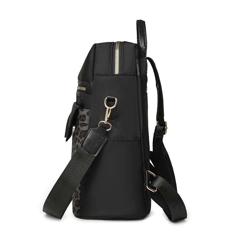 Vintage Leopard Print Backpack Women's Multi-functional Shoulder Bag Large Capacity Leopard Print Student Schoolbag