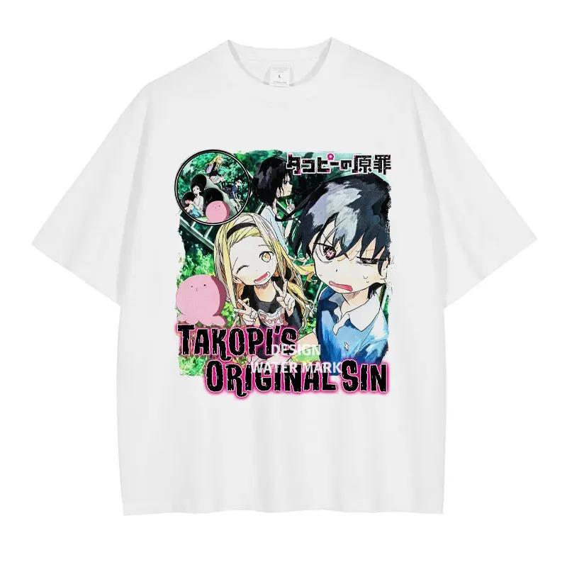 Anime Takopis Original Sin T Shirts Oversized Vintage Washed Takopii No Genzai T-shirt Cotton Best Selling Round Neck Breathable