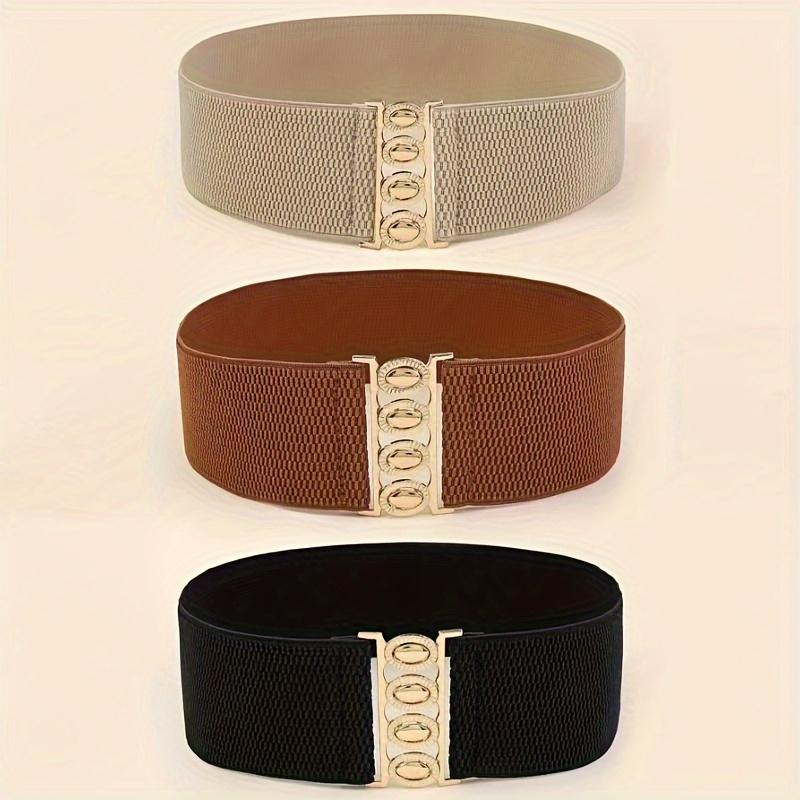1pc Women's Elastic Waist Belts Sequins & Alphabets Embellished, Alloy Buckle with Elastic Band Stylish Buckle Design