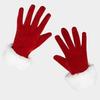 Red Velvet Christmas Gloves Warm Full Finger Gloves Fashion Santa Claus Gloves  Evening Party