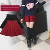 A-Linien-Strickrock für Mädchen: Süße, einfarbige Farbe für Frühling, Herbst und Winter – perfekt zum Tanzen und für den Alltag.