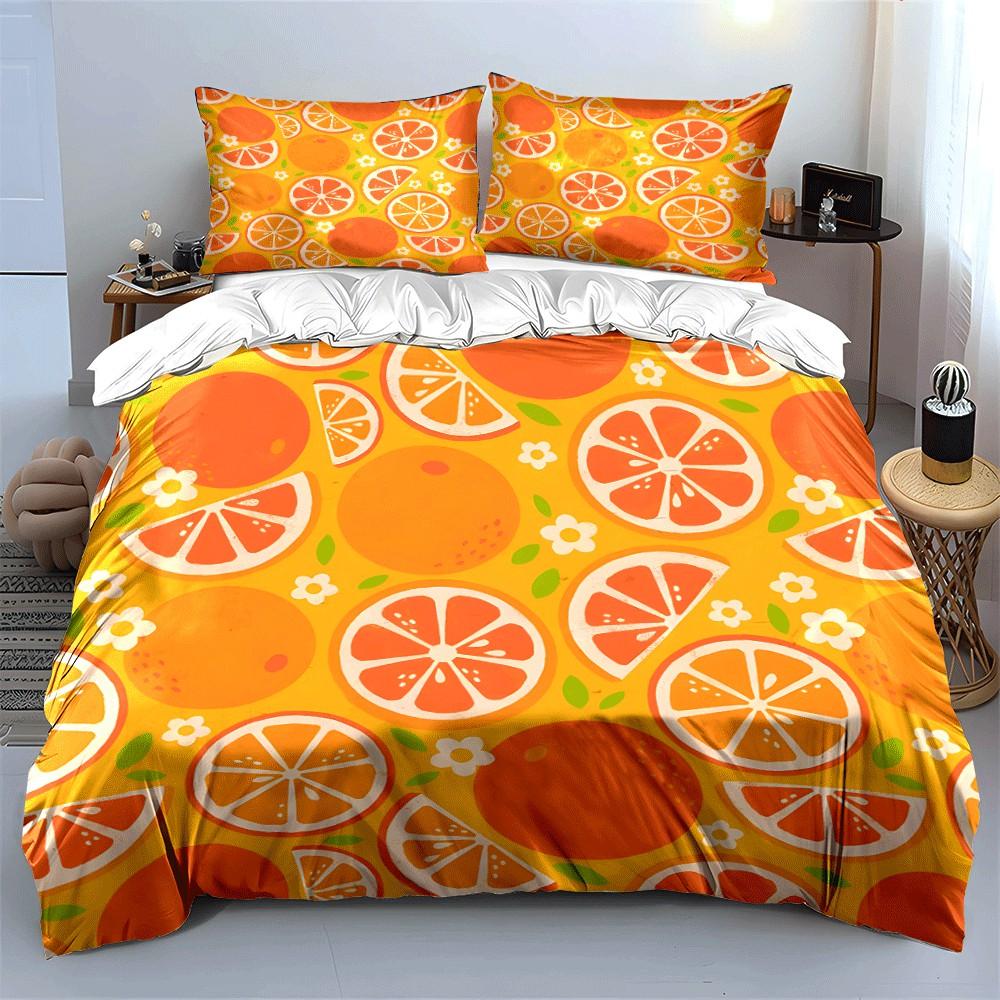 Citrus-Inspired Three-Piece Set Design Exquisite Three-Piece Bedding Set Gift For Kids And Adults