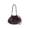 Summer Niche Top-grain Leather Shell Bag, Drawstring Drawstring, Single-shoulder Crossbody Handbag, Underarm Bag
