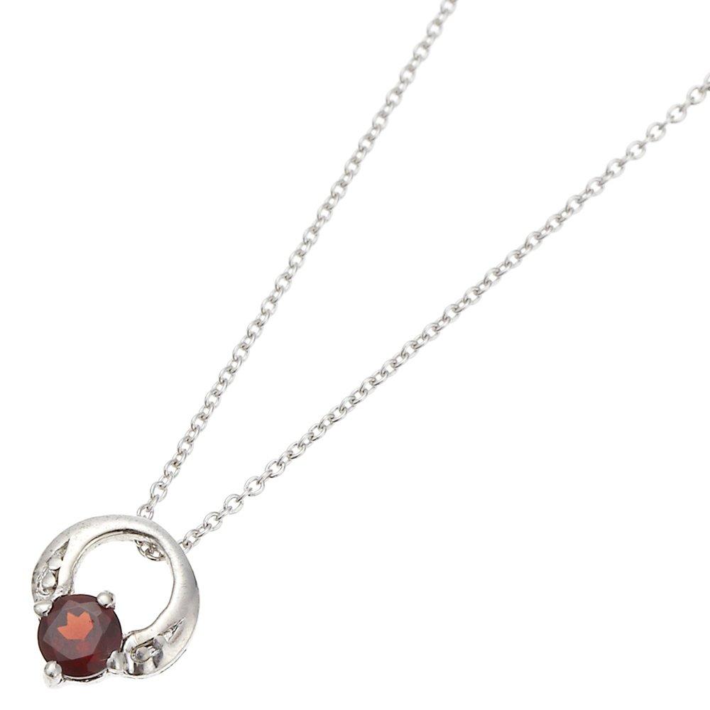 

Shop Silver 925 Natural Stone Simple Small Circle Necklace for Women Garnet [Accessory Piena]