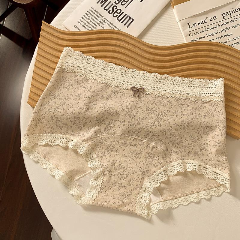 Large Size Women's Boxer Panties Are Soft and Breathable, Comfortable and Skin-friendly, Floral Pastoral Style, Daily