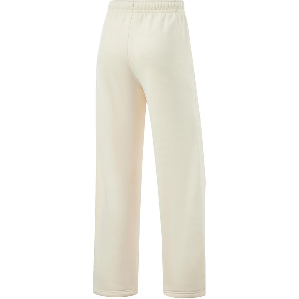 Li Ning Fitness Series Casual Warm Fleece Knitted Sports Pants Women Bottoms Swan-White AKLUC66-4