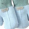 Children Mittens 1 Pair Hanging Rope Halter Thickened Fleece Lining Winter Woolen Yarn Gloves Letter Logo Solid Color Baby Knitting Knitted