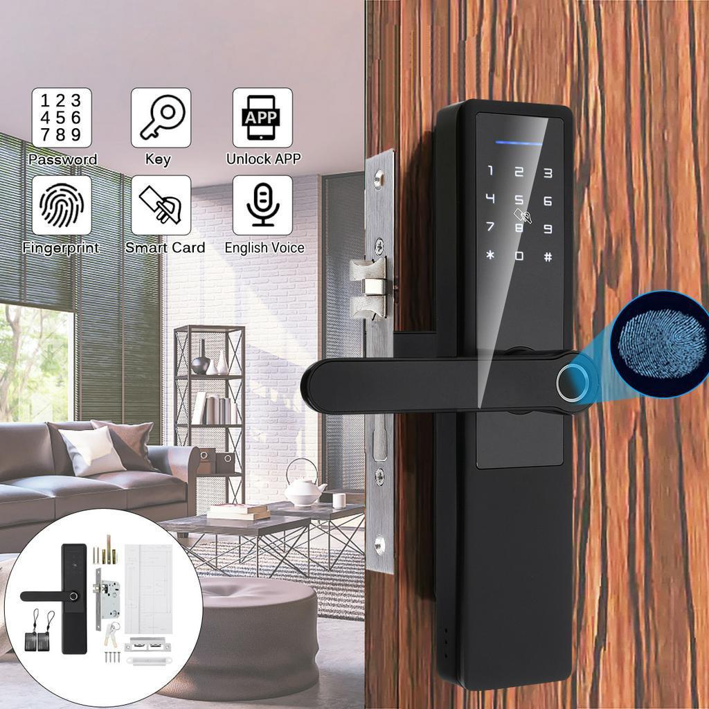 5 Ways Digital Touch+ Password +Key+pad Card+Fingerprint Digital Smart Door Lock Fingerprint Electric Biometric Fingerprint Lock