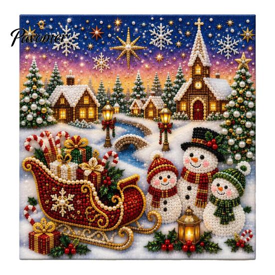 DIY Christmas Gift Ideas Faux Pearl Art Kit, Church Painting Jesus Kit Holy Family Wall Decor Craft for Adults, Handmade Holiday Textured