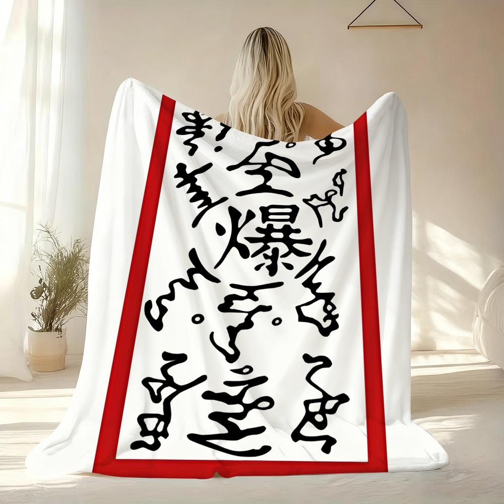 Eexplosive Tag Throw Soft Flannel AC Blanket Lightweight Summer Nap Throw Cozy Blanket for Sofa Bed Travel Home