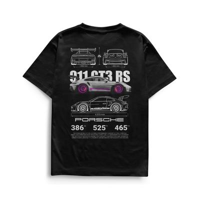 Camiseta Gráfica Superdeportiva Porsche GT3 RS para Hombre y Mujer de Algodón Oversize Moda Y2k Streetwear Manga Corta Ropa Femenina y Masculina