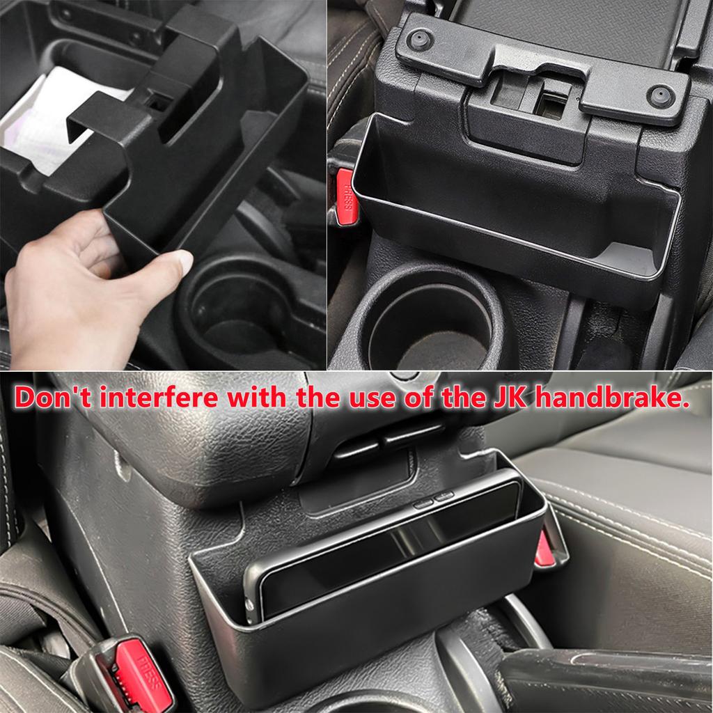 Front Center Console Hanging Armrest Storage Box Organizer Container Tray for Jeep Wrangler JK 2011-2017 Interior