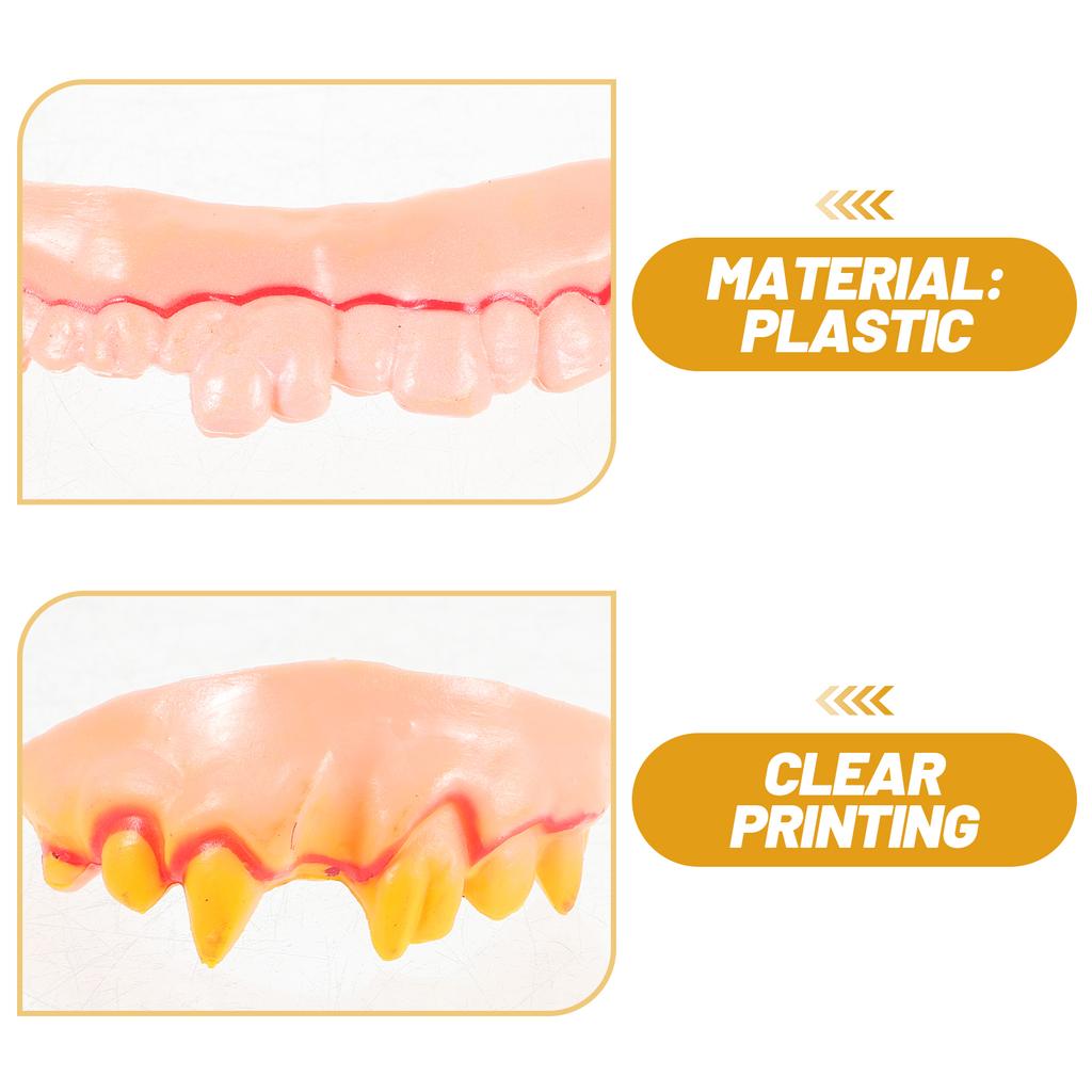 5Pcs Funny Ugly False Fake Teeth Wacky Freaky Front Teeth Decoration Props Trick Toy Party Halloween Game Accessory