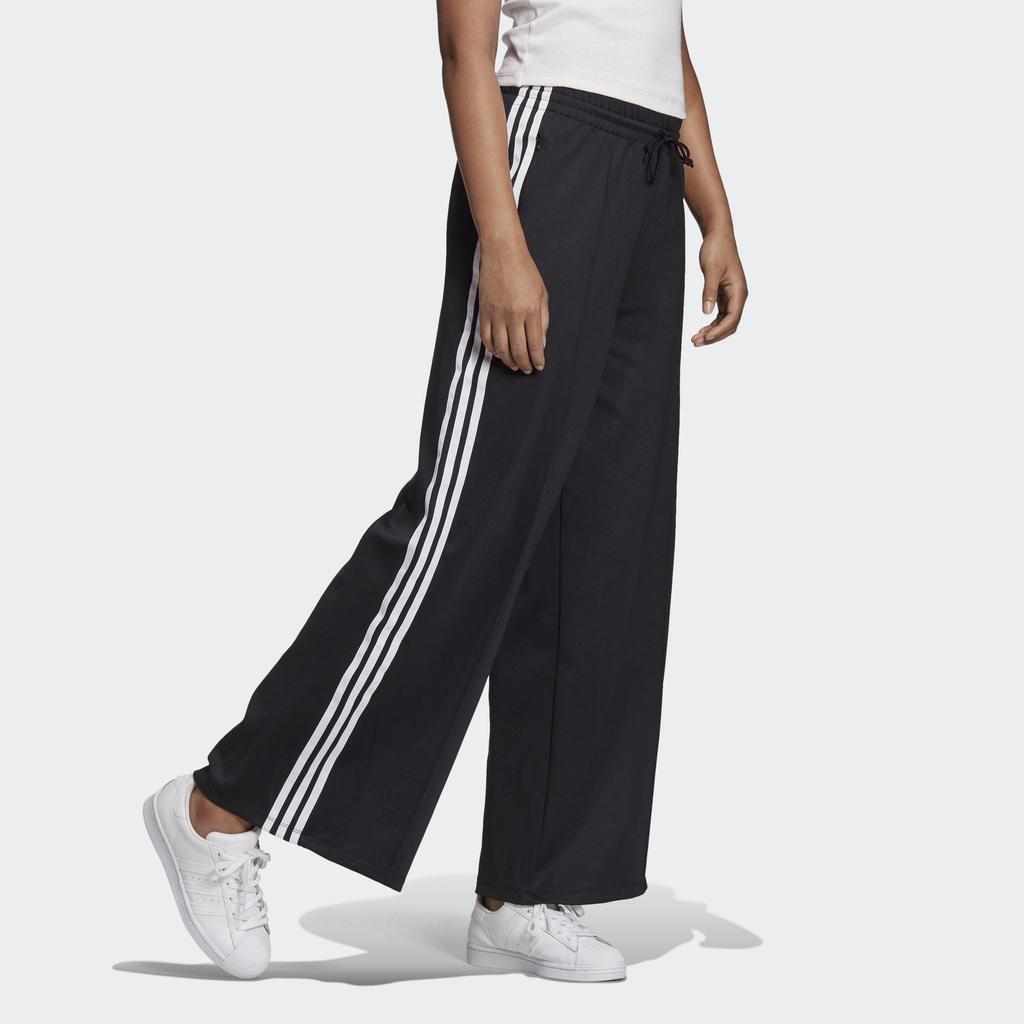adidas Originals Women's PRIMEBLUE Classic 3-Stripes Wide Leg Pants Black GD2273