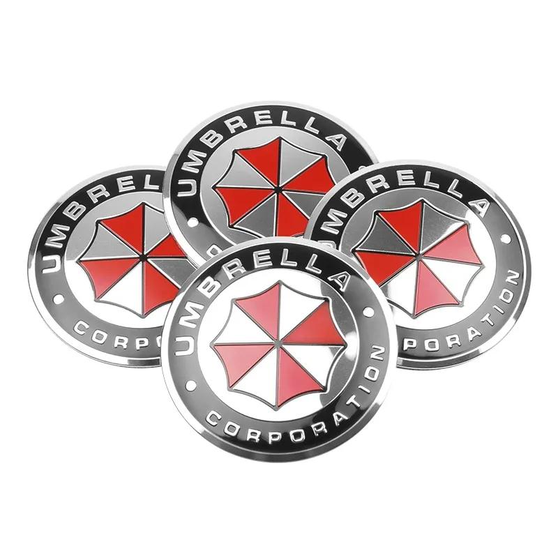 4pcs 56mm 3D Umbrella Corporation Emblem Car Wheel Center Hub Cap Rim Sticker Decals For Toyota Peugeot Suzuki Citroen Skoda