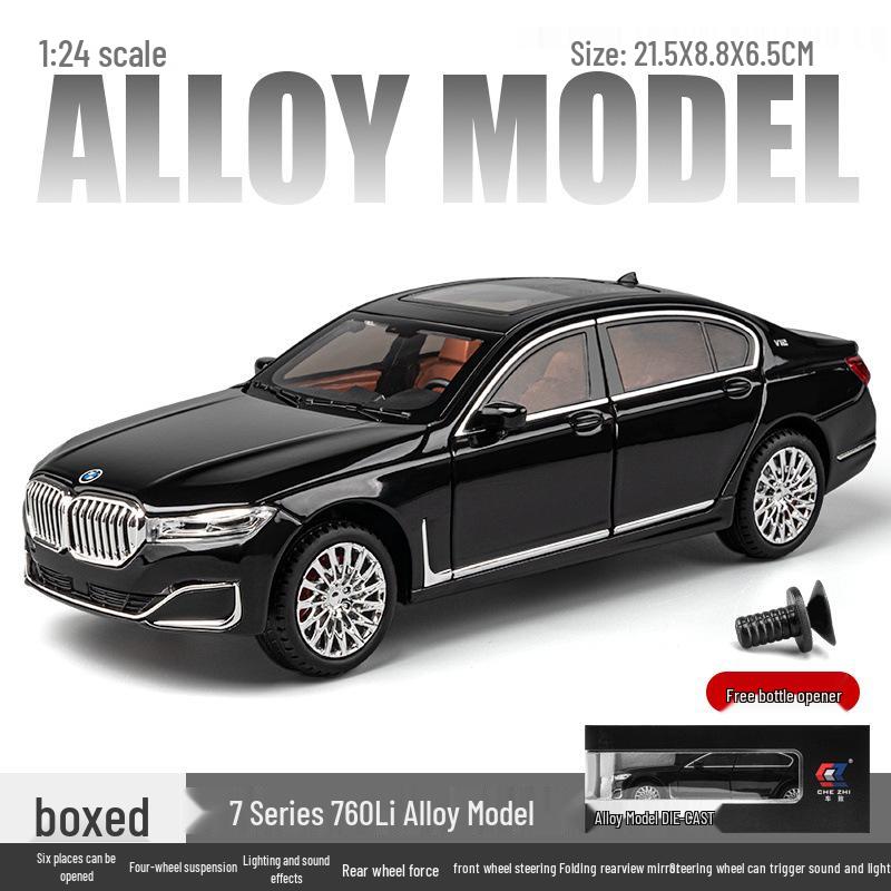 1:24 Bao 760LI Alloy Car Model with Pull Back Action, Sound & Light - Children's Toy & Indoor Ornament, TikTok-Recommended.