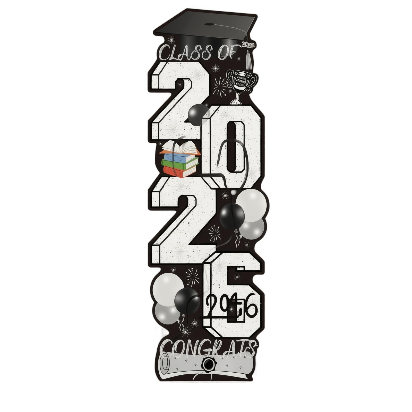 

Graduation Season Yard Sign Set Hollow Board Lawn Decoration School Courtyard Outdoor Display Graduation Party Supplies Standee One Size білий