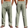 Men's Casual Linen Breathable Comfortable Loose Drawstring Beach Tracksuit Pants for Men