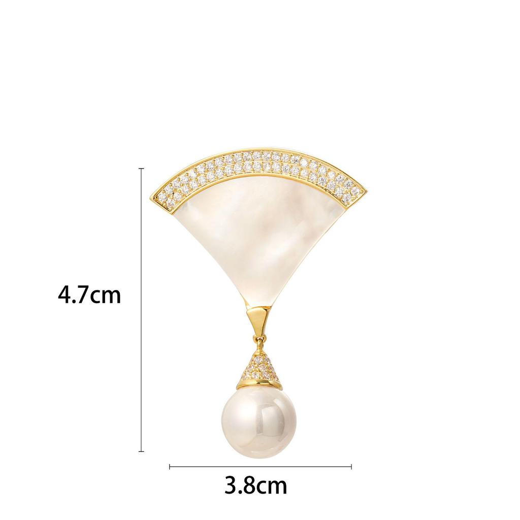 Snowflake & Butterfly Zircon Brooch with Freshwater Pearl for Women's Korean Style Suit Coat