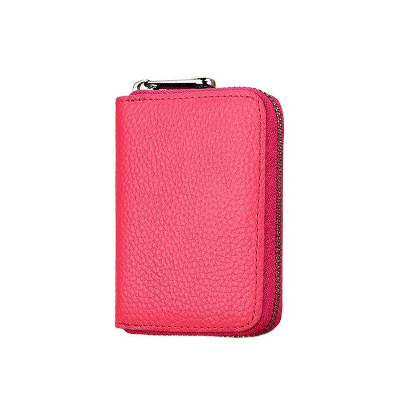 Unisex Minimalist RFID Blocking Card Holder Wallet With Zipper Coin Pocket Slim Credit Card Case For Men Women Small Purse
