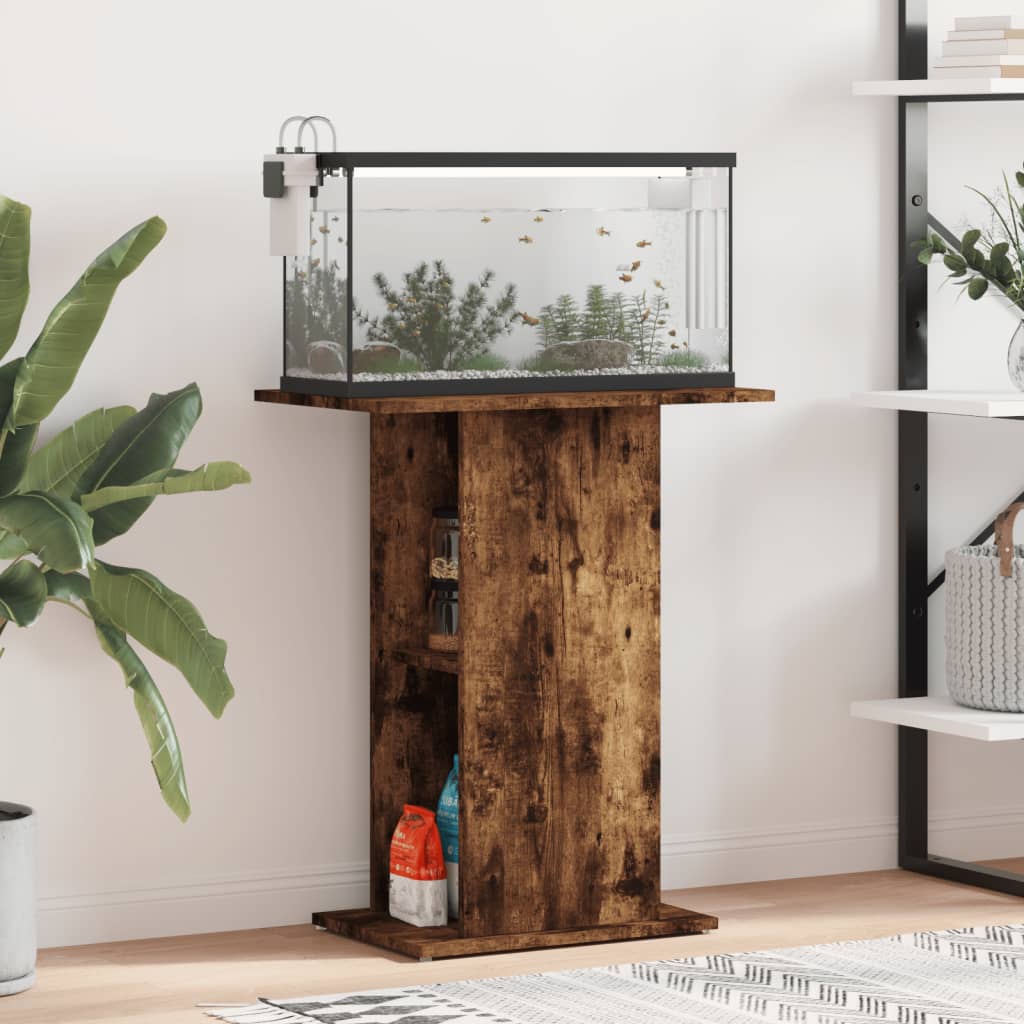 Aquarium Stand Smoked Oak Finish 60.5 x 36 x 72.5 cm Engineered Wood