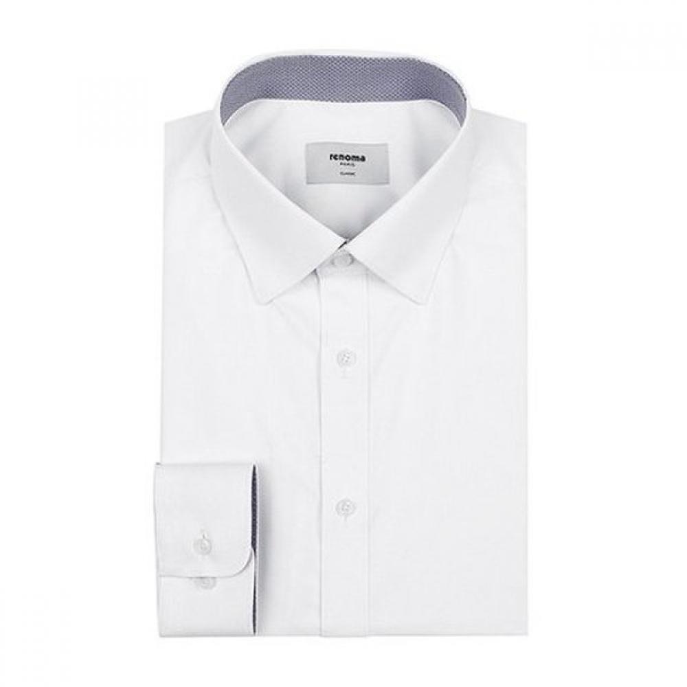 Renoma Regular Fit Wrinkle Free Easy Iron Twill Stretch White Long Sleeve Shirt 095