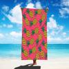 Leuchtend pinkes Ananas-Print Strandtuch, Ultra-Saugfähig Schnelltrocknend Sandfrei für Schwimmen Camping Yoga
