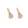 Real gold electroplated zircon gourd pendant ear buckle new versatile earrings light luxury high-end earrings women