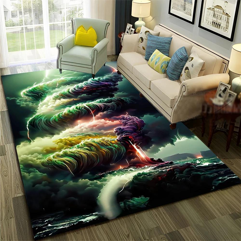 Dream Natural Tornado Cloud Twister Carpet Rug for Home Living Room Bedroom Sofa Doormat Decor,kids Area Rug Non-slip Floor Mat