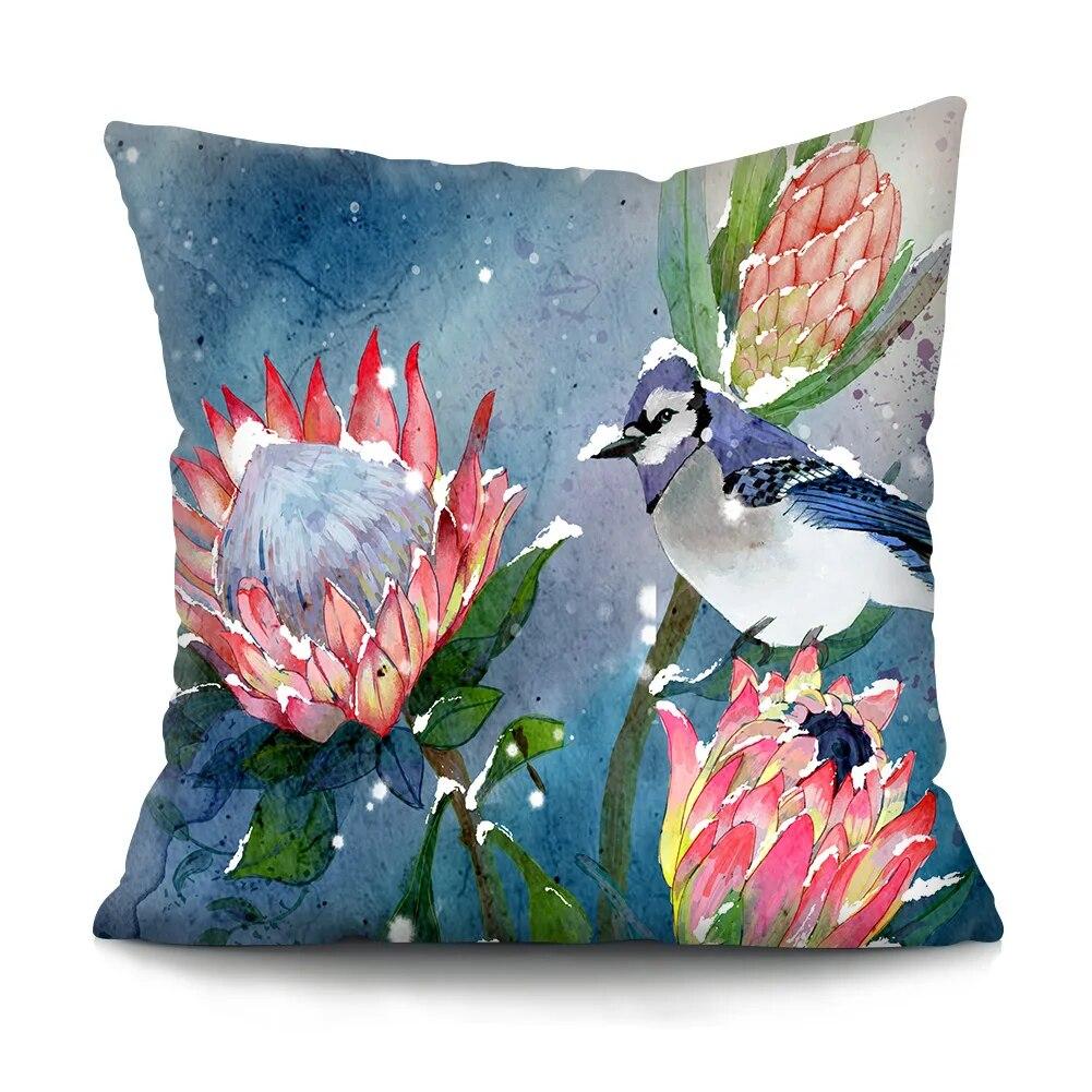 Schlafzimmer Wohnzimmer Kissenbezug Ölgemälde Vogel Chinesischer Stil Auto Sofa Heimdekor Kissenbezug
