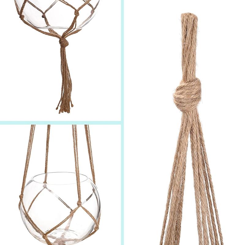 WTEMPO Macrame Potted Plants Hanger Ropes To Hang Flower Pot Plant Holder for Indoor Outdoor Farm Garden Plant Rope Hangers DIY Hanging Planter Basket