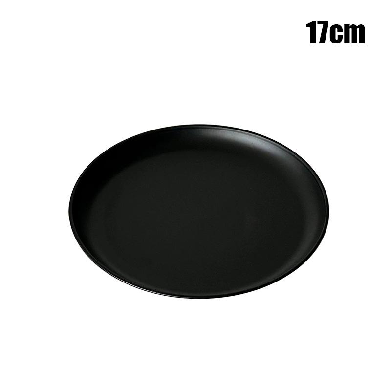 

High-End Black Dessert Plate Stainless Steel Jewelry Display Tray For Afternoon Tea Cake Serving Living Room Fruit Platter 17CM