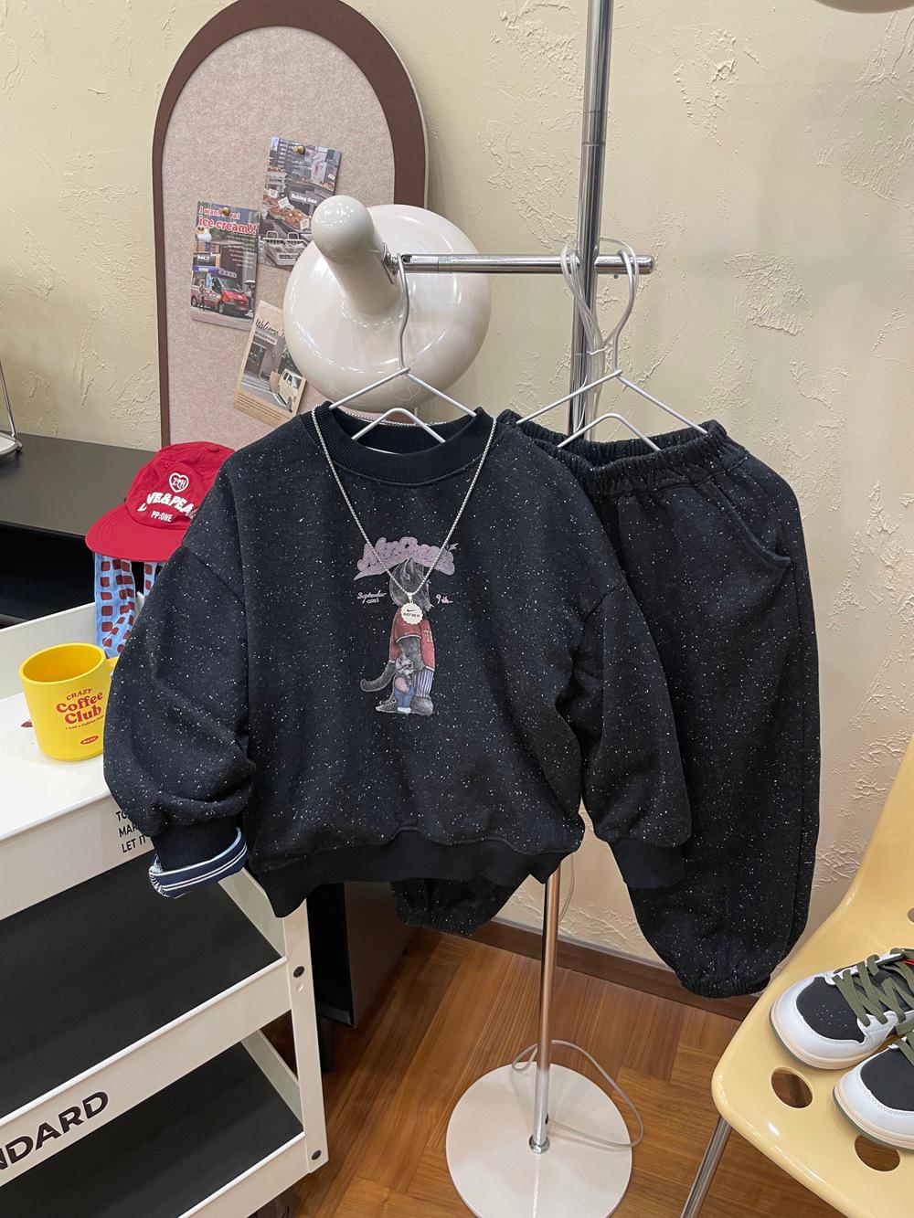 

Boys Trendy Terry Cotton Sweatshirt &amp; Sweatpants Set - Autumn 2025 Sportswear Collection 100cm