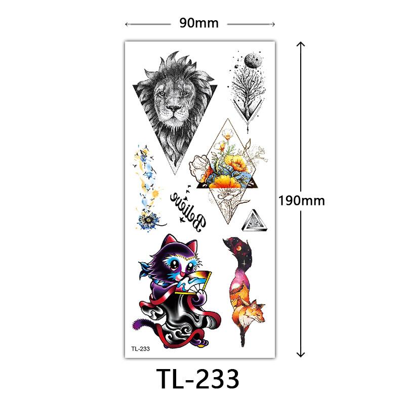 Flower Tattoo Stickers, Color Sketch Tattoo Stickers, English Letters, Wedding Photography Tattoo