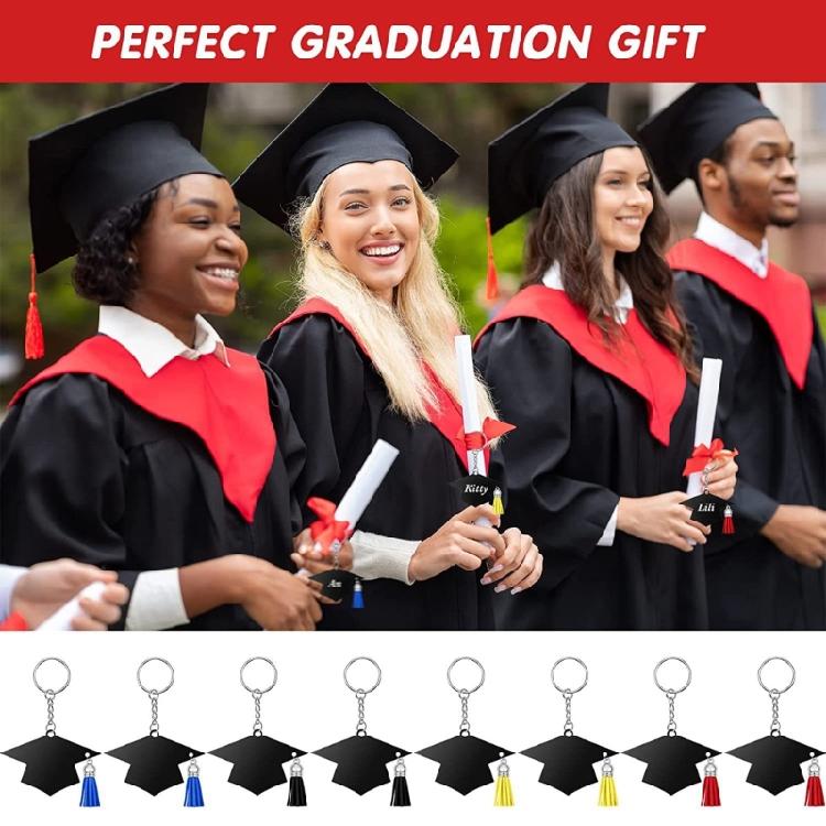 24pcs Acrylic Graduation Ceremony Cap Keychain Souvenir Graduation Party Favor