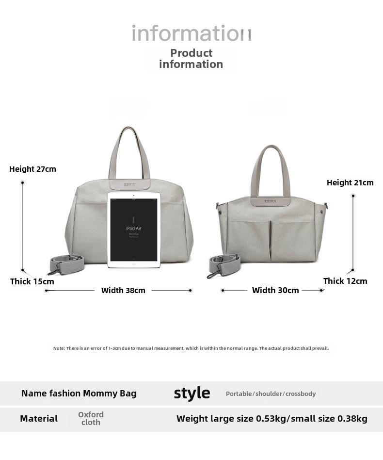 Modische multifunktionale Mamatasche: Isolierte Wickeltasche zum Tragen in der Hand, als Schultertasche oder als Messenger-Tasche für Mutter und Baby