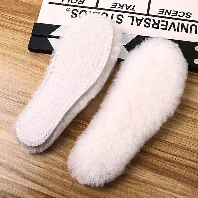Sheepskin Wool Insoles for Boots Shoes Insert Feet Warmer Fleece Insole Thick Fluffy Thermal Shoe Pads Inserts Heated
