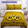 Borussia Dortmund Customize Your Name Bedding Set Breathable Duvet Cover with Pillowcases Home Decoration Birthday Gift