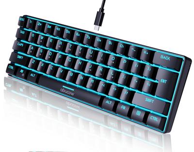 Abucow Gaming Minimalist Portable Wired Mini RGB Backlit Keyboard Keyboard, Ultra-Compact 61-Key (Black)