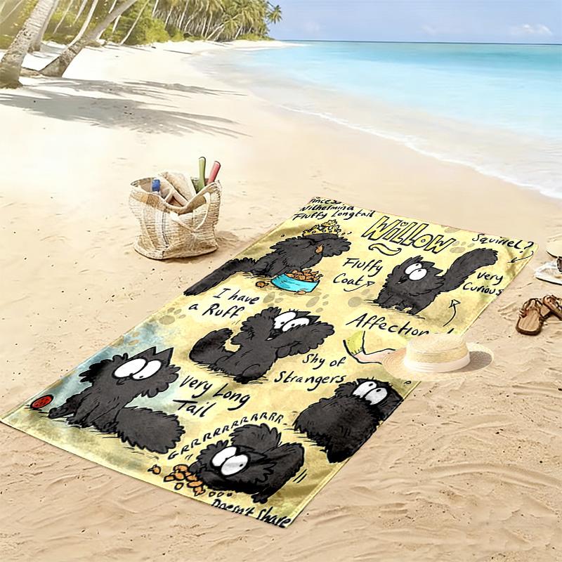 Simon's Cat Print Strandlaken, Groot Zacht Sneldrogend Handdoek voor Strand Camping Zwemmen