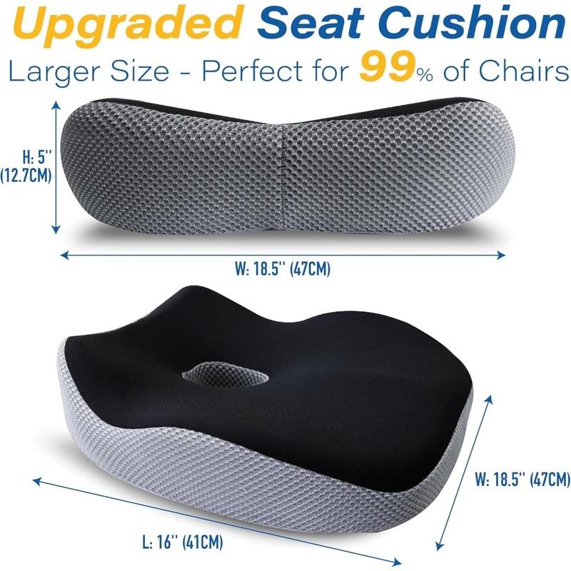 Ergonomic Memory Foam Car Seat Cushion, Anti-Pressure Hip Support Pad for Long Driving