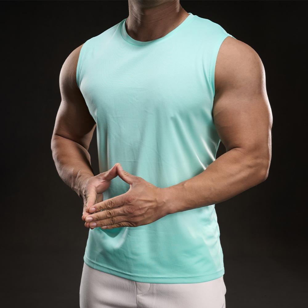 Simple Casual Short-sleeved T-shirt Fashionable Sporty Slim Elastic Fitness Outdoor Fitness Round Neck T-shirt
