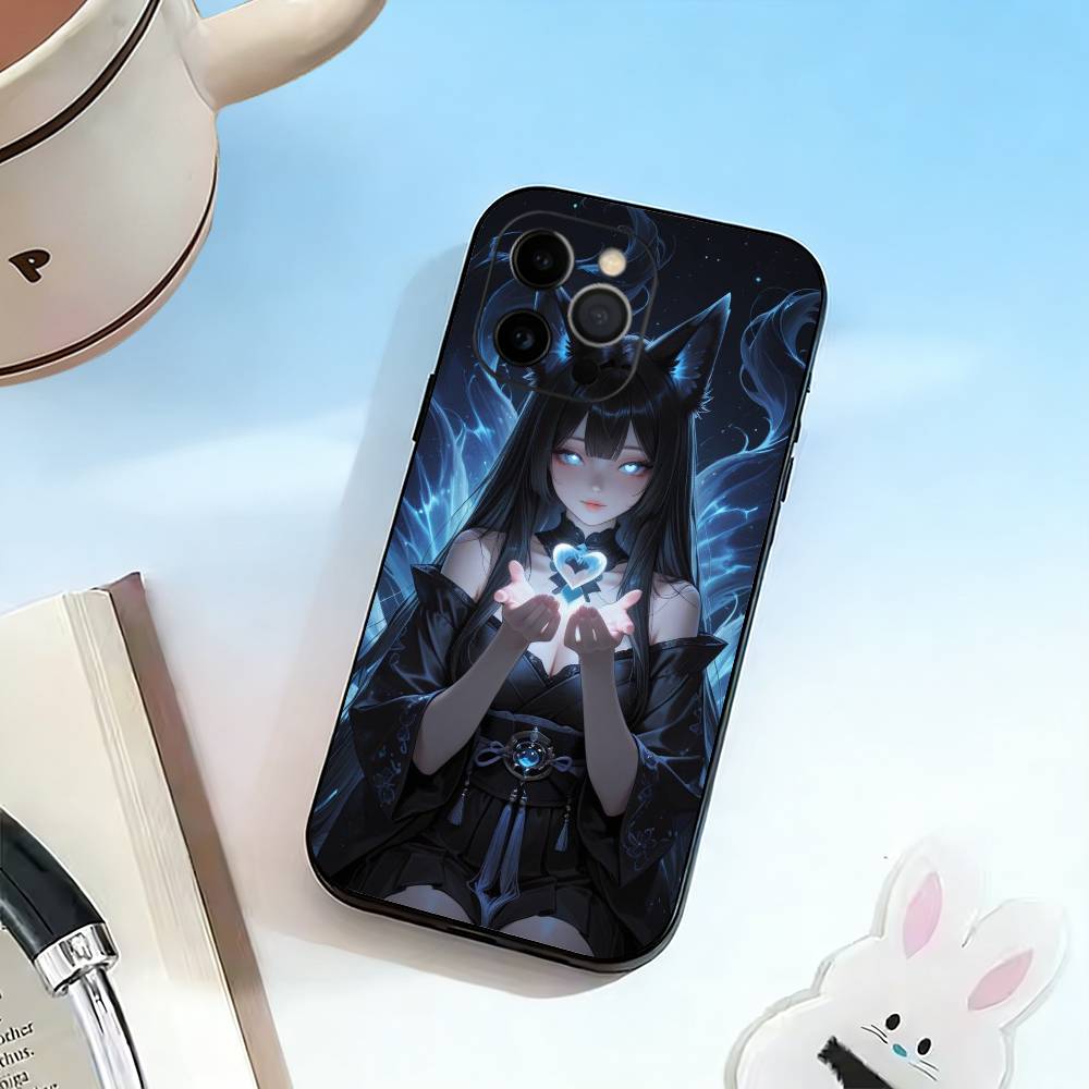 Fox Girl Phone Case Silicone Soft For IPhone 17 16 15 14 13 12 11 X XR Plus Pro Max Plus
